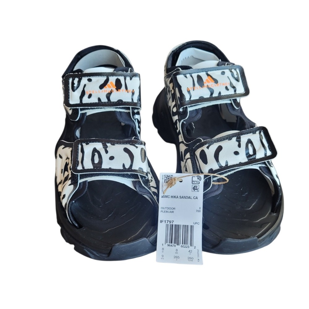 ADIDAS x Stella McCartney 9 Black White Animal Print Hika Sandal Women - Picture 13 of 13